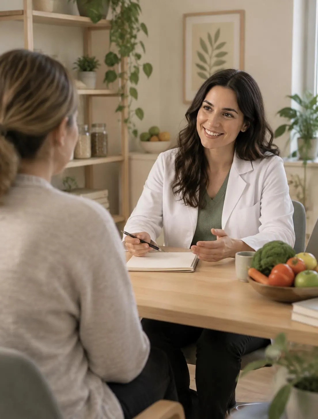 Nutricionista em atendimento a uma paciente